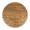 PAGED Patio Dining Table Wood Round Patio Table with Wood Tabletop and Black Metal Leg for Patio, Deck - 3 of 4