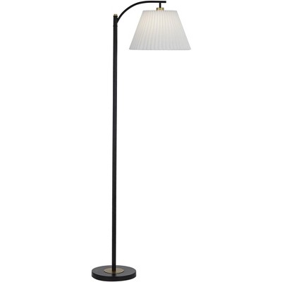 360 Lighting Downbridge 67 1/2" Pleated Shade and Black Floor Lamp