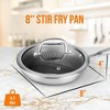 NutriChef 8'' Stainless Steel Stir Fry Pan with Glass Lid - Triply Non-Stick Coating, Scratch-Resistant - 2 of 4