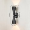 Rennnsan Solmira 13"W Hardwired 2-Light Conical Mid-Century Modern Dimmable Wall Sconce in Black - 3 of 4