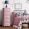 Sorbus Narrow 5 Drawers Nightstand with Steel Frame, Wood Top, Easy Pull Fabric Bins for Home, Bedroom, Office & Dorm - 2 of 4
