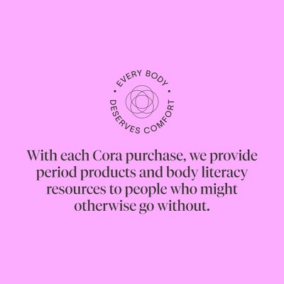 Cora Organic Top Sheet Thong Regular Ultra Thin Panty Liners - Unscented - 40ct