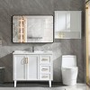 30"x40"  Rectangular Bathroom Vanity Mirror with Aluminium Frame, Modern Wall-Mounted Mirror for Bathroom – The Pop Home - 3 of 4