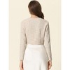 INSPIRE CHIC Women's Vintage Plaid Tweed Open Front Cropped Bolero Shrug - 3 of 4