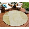 Gold Wheat And Beige Abstract Washable Indoor Outdoor Area Rug - 2 of 4