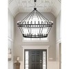 DORESshop 64-Light Black Industrial Double Ring Design Large Chandelier with E12 No Bulbs Included for Dining Room, Living Room - 3 of 4