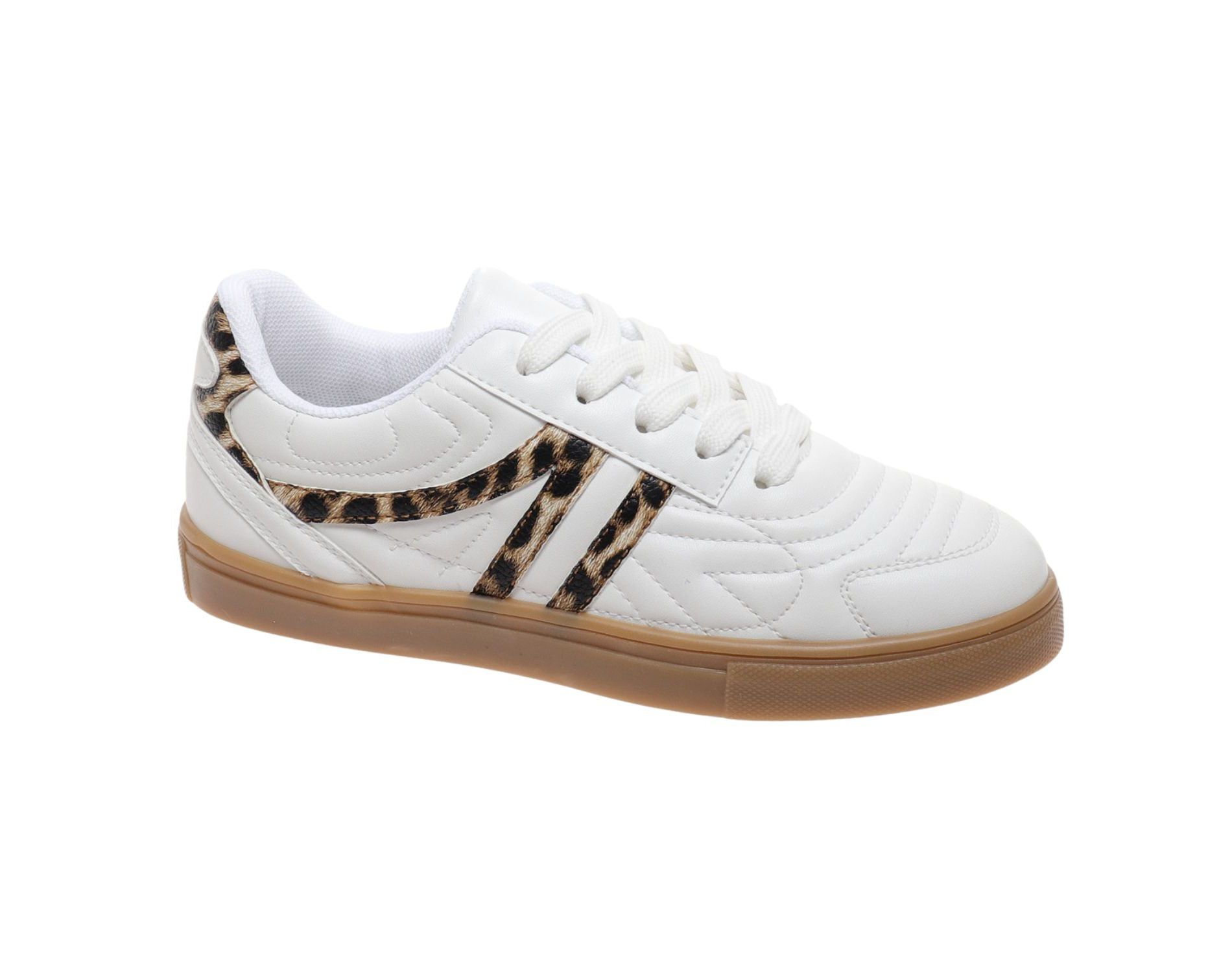 Outwoods Kids Fast-57 Lace Up Fashion Sneakers, Leopard Print Combo