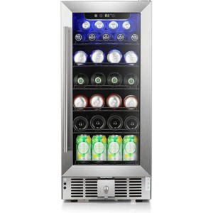 Kismile Mini Fridge 14.96 inchesW 56 Cans (12 oz.) Freestanding/Built-In Beverage Cooler with 17 Bottle Storage - 1 of 4