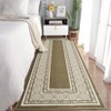 Modern Neutral Bordered Area Rugs, Washable Solid Geometric Carpet for Living Room Bedroom Dining Nursery Apartment Dorm Office Farmhouse Home Decor - 3 of 4