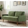 CAVINAS Modern & Vintage Loveseat Sofa, Velvet Upholstered 2 Seater Sofa Couch with Sleek Design, for Home, Apartment or Office - 2 of 4