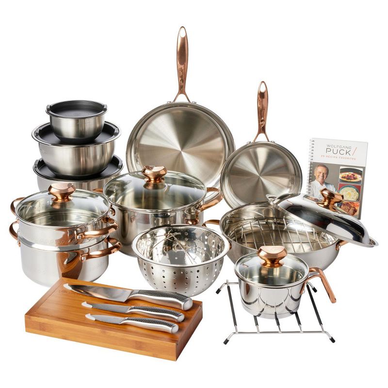 Wolfgang Puck 25th Anniversary 25-piece Stainless Steel Cookware Set Refurbished, 1 of 6