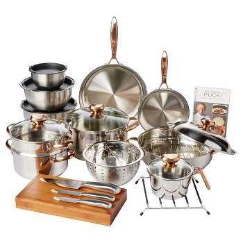Wolfgang Puck 25th Anniversary 25-piece Stainless Steel Cookware Set Refurbished