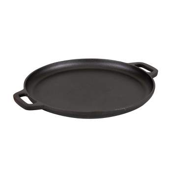  Therwen 2 Pcs Cast Iron Pizza Pan 12 Inch and 14 Inch