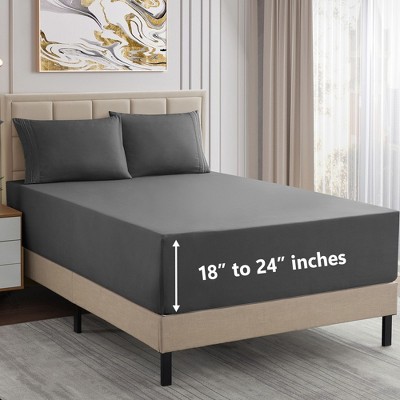 18"-24" Extra Deep Pocket, Double Brushed High End Microfiber Sheet Set by Sweet Home Collection®