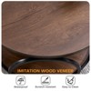 Bekrvio 19.7" Round Wood End Table, 2-Tier Industrial Side Table with Metal Frame - 3 of 4