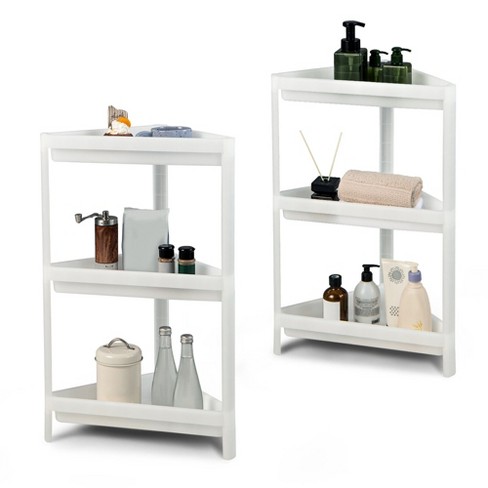 Tangkula 2pcs 3 Tier Detachable Floor Corner Shower Shelf Counter Corner  Storage Rack : Target