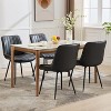 Dining Chairs Set of 2, Upholstered PU Leather Kitchen & Dining Chairs with Whale Backrest,Chair with Padded Seat and Metal Legs for Restaurant/Cafe - 3 of 4