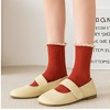 Anna-Kaci Women's 4 Pairs Knit Socks with Ribbed Texture Lace Ruffle Trim Ribbed Cuffs Soft Stretch Fabric - 4 of 4