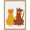 Kate & Laurel All Things Decor 18"x24" Sylvie Farm Cat Dog Framed Canvas by Hannah Beisang Natural - 2 of 4