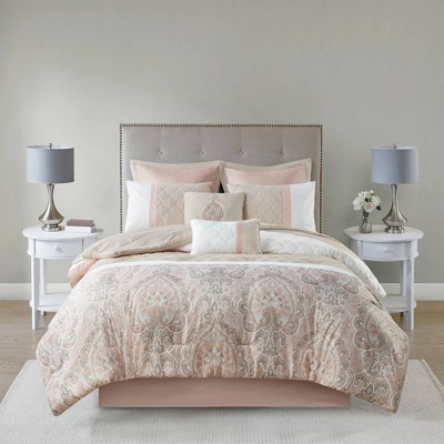 Blush Pink King Microfiber 8-Piece Bedspread Set