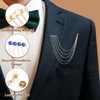 Unique Bargains Alloy Rhinestones Round Tassel Durable Fashionable Crystal Brooch - 3 of 4