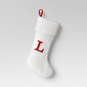 Knit Monogram Christmas Stocking White - Wondershop™ - 1 of 3