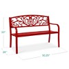 Best Choice Products Outdoor Steel Bench Garden Patio Porch Furniture w/ Floral Design Backrest - 2 of 4