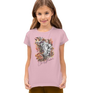 Boys' Harry Potter Gryffindor Floral Lion Mascot T-Shirt - 1 of 4
