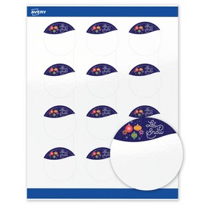 Avery Labels, 2" Diameter, Silver-Snowflakes, Glossy, 120ct - 1 of 4