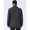 INSPIRE CHIC Men's Zipper Single Breasted Winter Business Scarf Collar Mid-Length Overcoat - 3 of 4