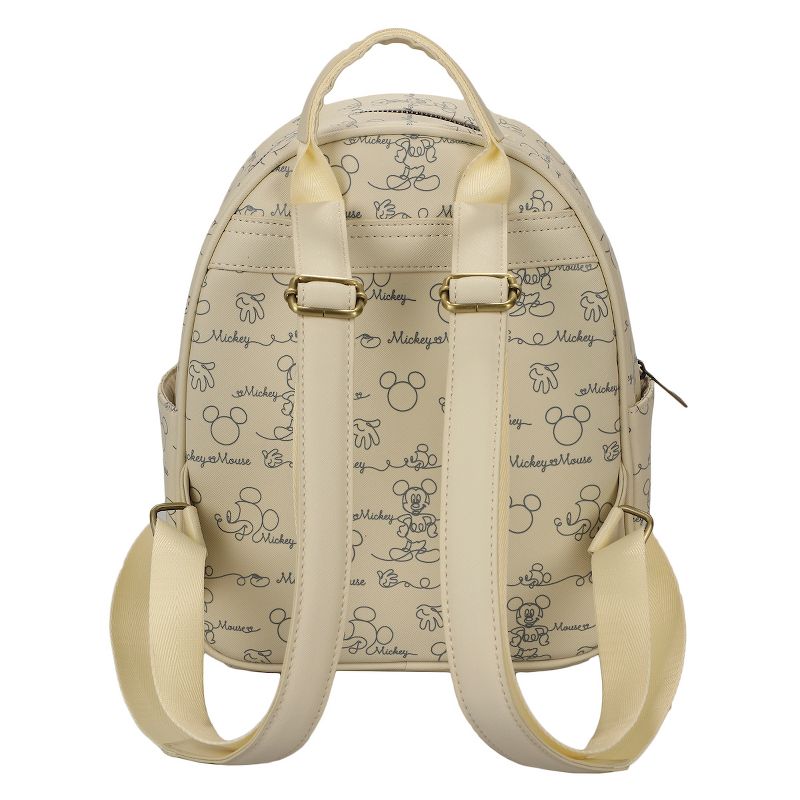 Disney Mickey Mouse Line Art Women's White & Gold Backpack, 5 of 7