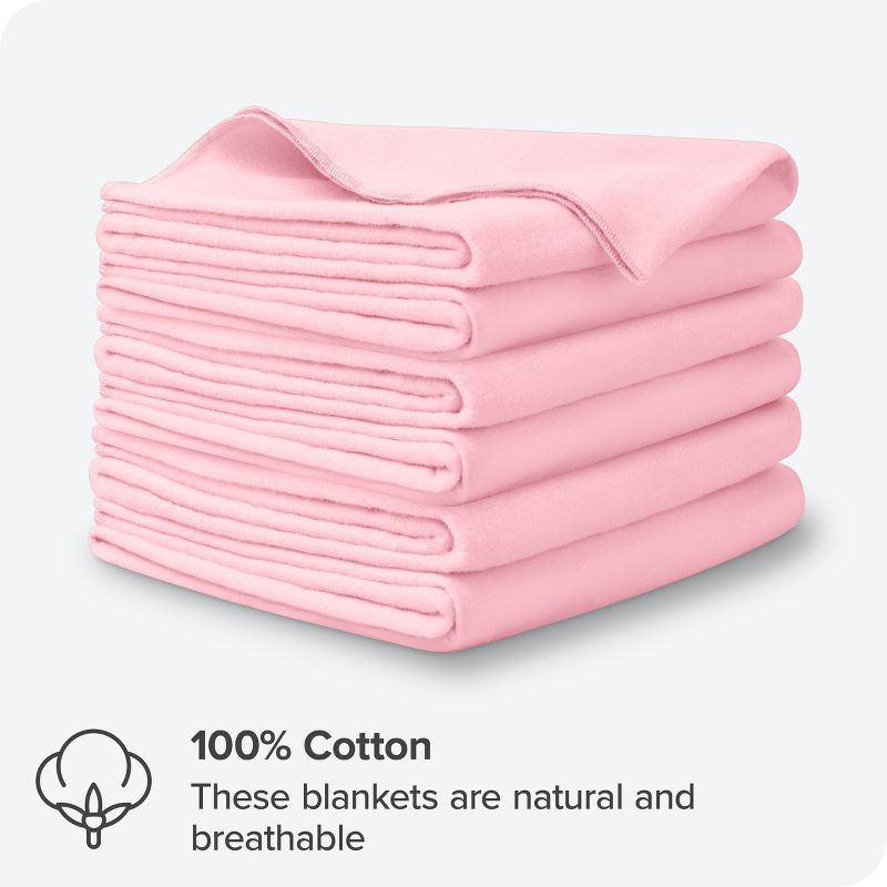 100% Cotton Flannel Receiving Blanket - 6 Pack by Bare Home, 2 of 8