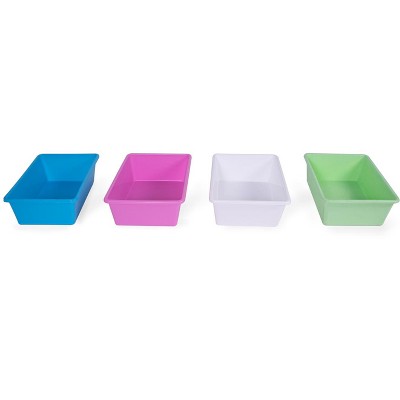 UNiPLAY Multicolor Stackable Plastic Storage Bins for Kids