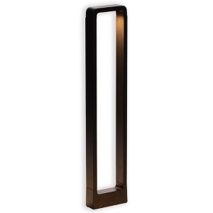 Gardenised Decorative Driveway Bollard Rectangle LED Garden Light, Large Black Aluminum Pathway Yard Outdoor Light - 1 of 4