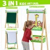 Aoibox Adjustable Wooden Art Easel for Kids with Paper Roll Magnetic Chalkboard Whiteboard Animal Theme Foldable Standing Set - 2 of 4
