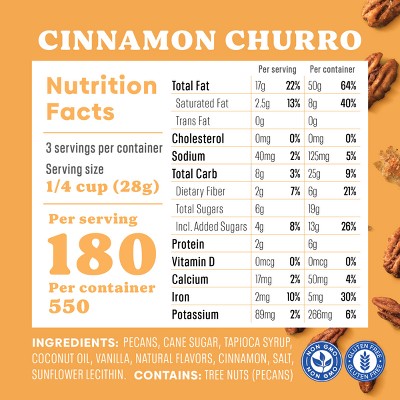 Evie's Snacks Roasted Texas Pecans Cinnamon Churro Nuts - 3oz