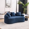 65" Curved Chenille Loveseat Sofa, Space-Saving Small Couch with 3 Pillows, No Assembly for Apartment Bedroom-3irtyhousy - 2 of 4