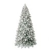Home Heritage 9 Foot Snowdrift Snow Flocked Quick Set Pine Prelit Artificial Christmas Tree w/ Clear White Lights, Pinecones, Berries, and Metal Stand - image 2 of 4