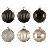 Northlight 100ct Shatterproof 3-Finish Christmas Ball Ornament Set 2.5" - Black/Silver - 3 of 3