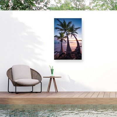Trademark Fine Art - Stefan Hefele  Palmy Twilight Matted Framed Art