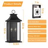 DAKAFUL 2-PACK Vintage Outdoor Wall Light Fixture,22in Glass Lantern,Weather Resistant Fixture for Front Door, Yard(Matte Black) - 4 of 4
