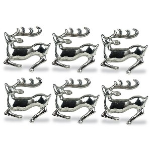 Design Imports Silver Stag Napkin Ring Set/6 - 1 of 4
