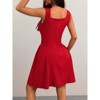 Women's Sleeveless Square Neck Fit Mini Dress Elegant Party Dress - 4 of 4