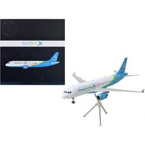 Airbus A320 Commercial Aircraft White with Blue and Green Tail "Gemini 200" Series 1/200 Diecast Model Airplane by GeminiJets - 1 of 3