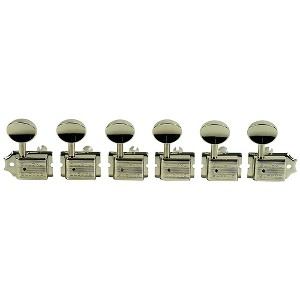 Kluson 6-In-Line Deluxe Series Oval Metal Double Line Logo Tuning Machines Nickel - 1 of 1