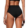 FIONECA Womens V Cut Bikini Bottom High Waisted Cross Front Bathing Swimsuit Full Coverage Swim Briefs - 2 of 4