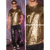 Lars Amadeus Men's Round Neck Short Sleeves Club Sparkle T-Shirt Tops - 4 of 4