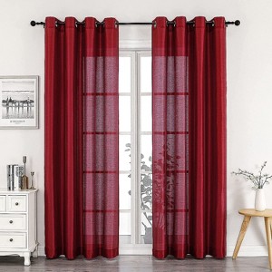 GoodGram 2 Piece Sheer Voile Faux Silk Spring & Summer 84 in. L Grommet Top Curtain Panels - 1 of 2