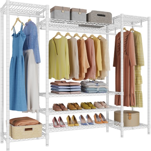 JOMEED Freestanding Closet Clothing Rack Organizer with Shelves and Hanging Rod