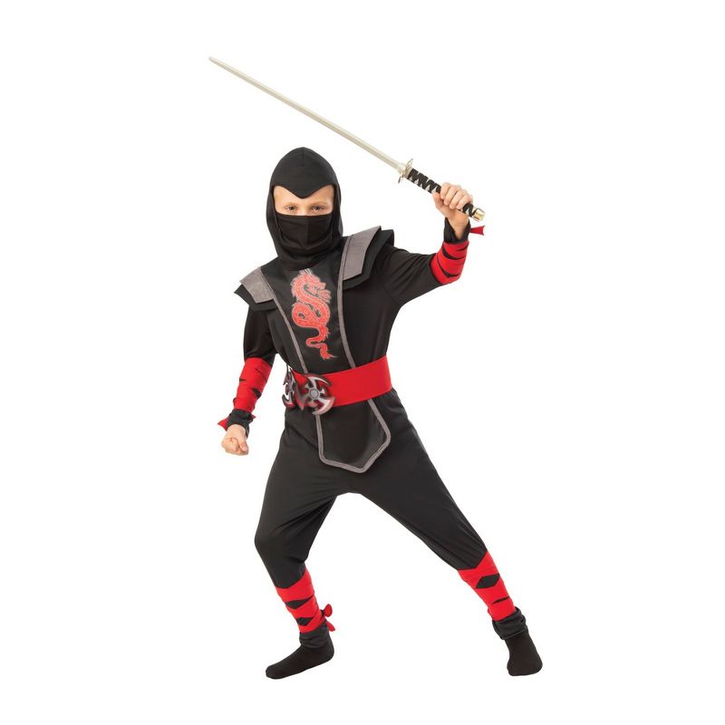 Rubies Boy's Ninja Black Costume, 1 of 3